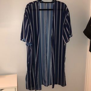 Navy and white kimono